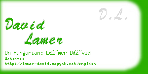 david lamer business card